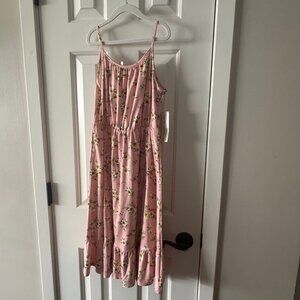 Social Academy Girls Pink Sunflower Print Maxi Dress Size 10 New with Tag